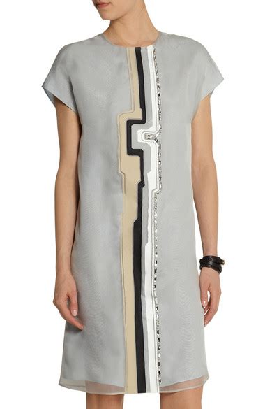 fendi embellished silk dress|Dresses .